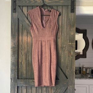 Mauve fitted midi dress